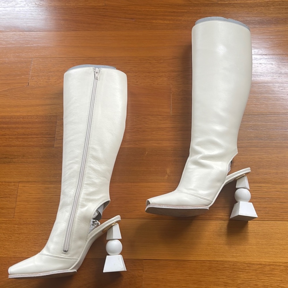 Jacquemus White Leather Boots